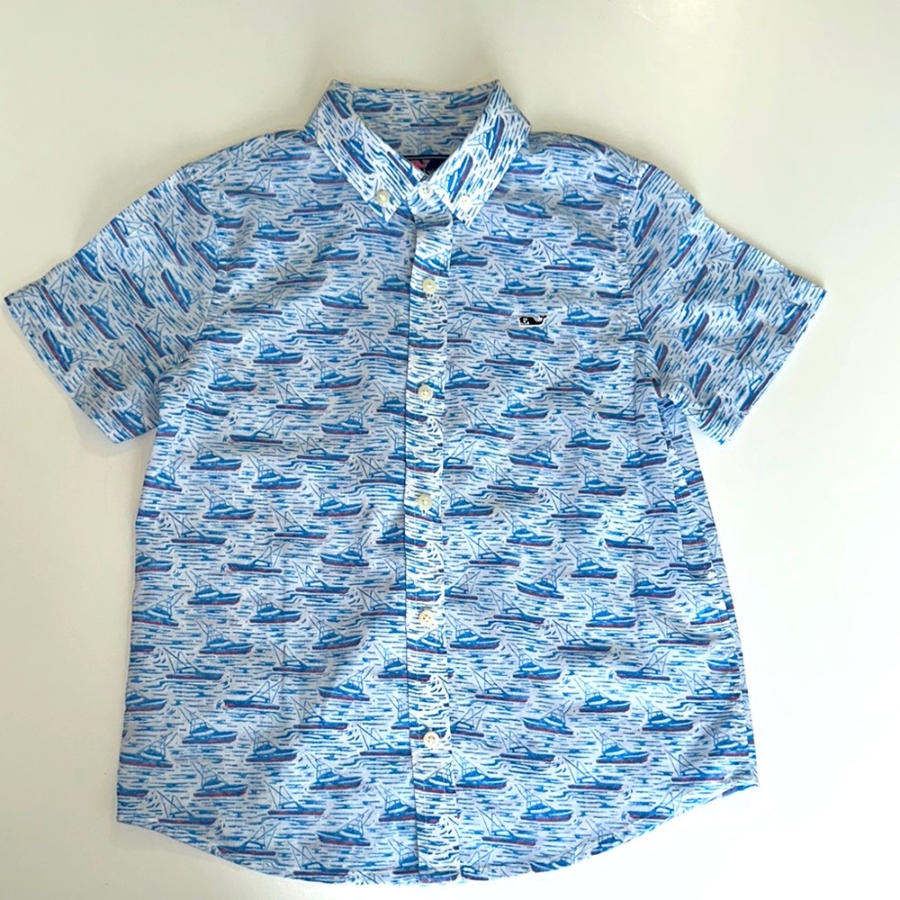 Vineyard Vines short sleeve nautical button down size 6 kids